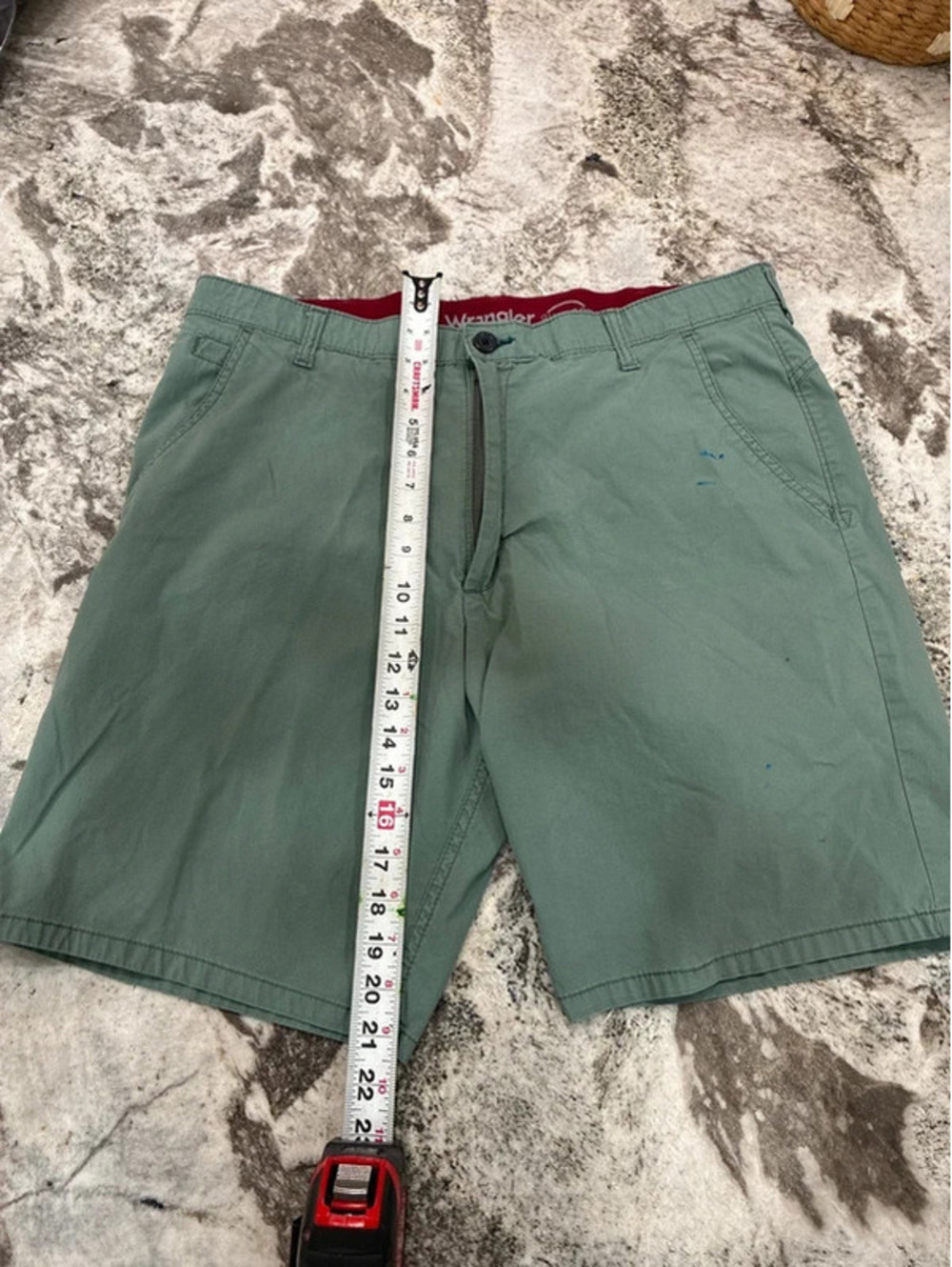 Wrangler Outdoor Men's Green Cotton Chino Shorts Size 36